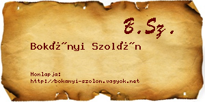 Bokányi Szolón névjegykártya